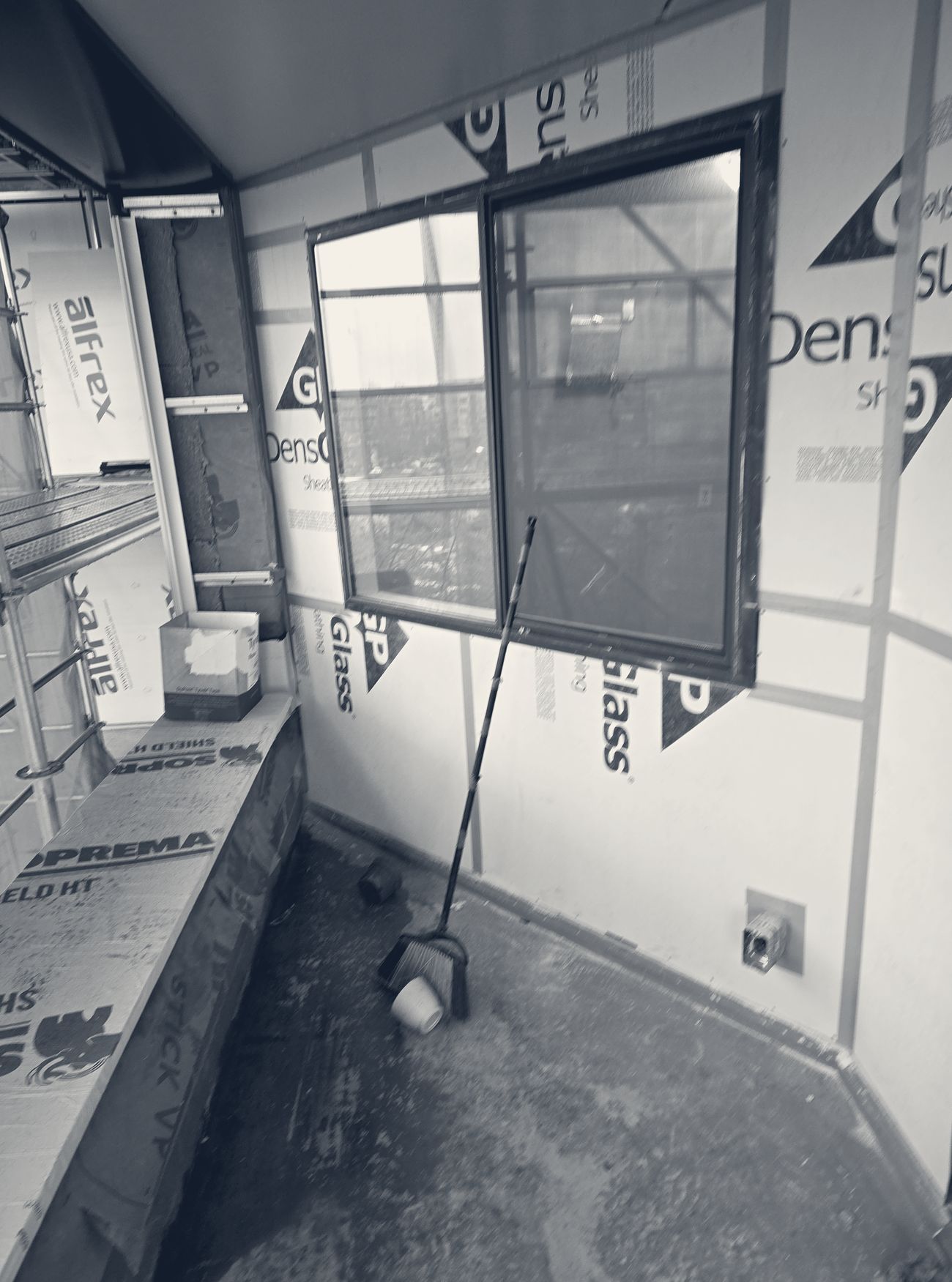 Framing and sheathing in progress
