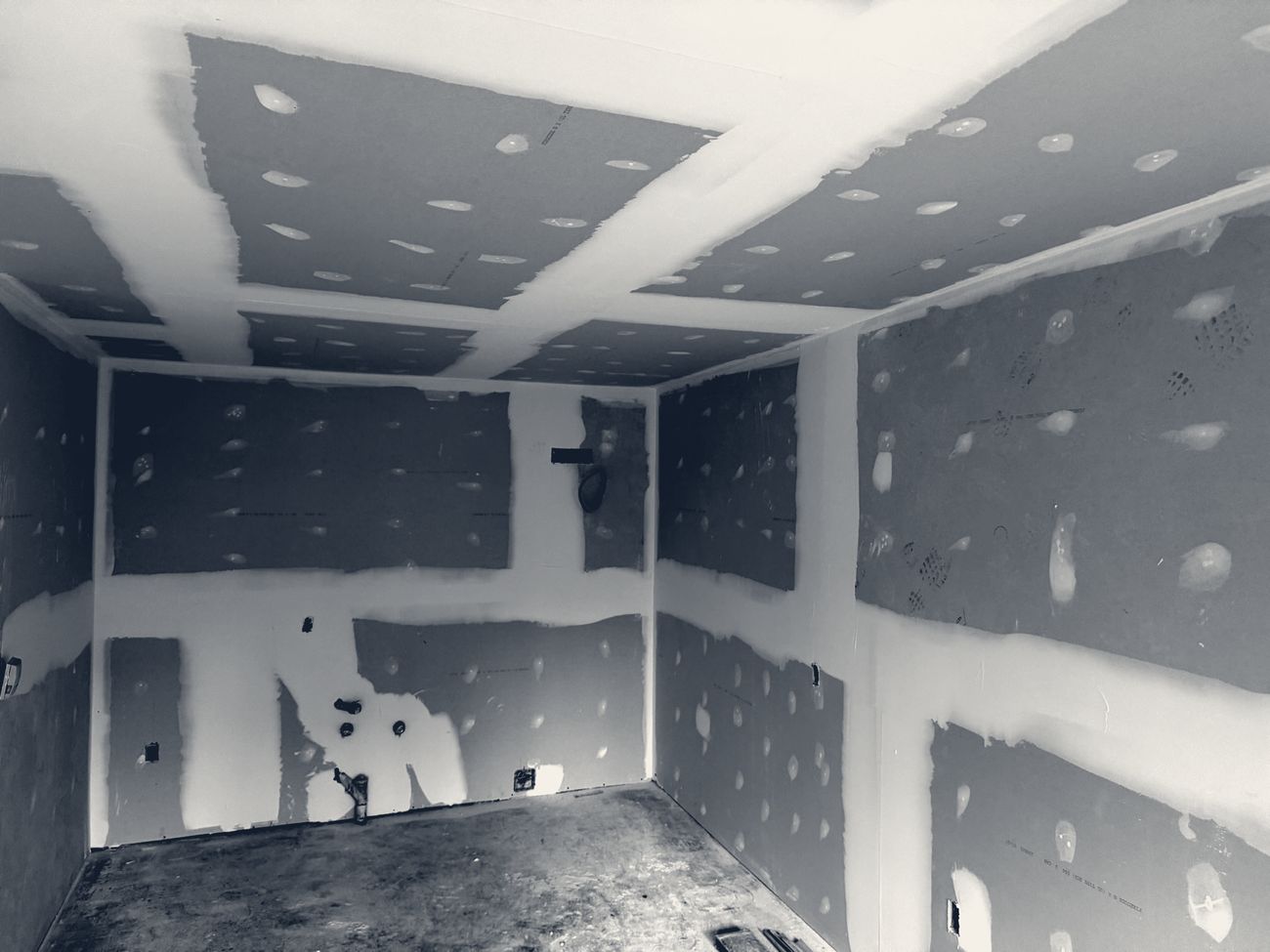 Drywall and taping in progress