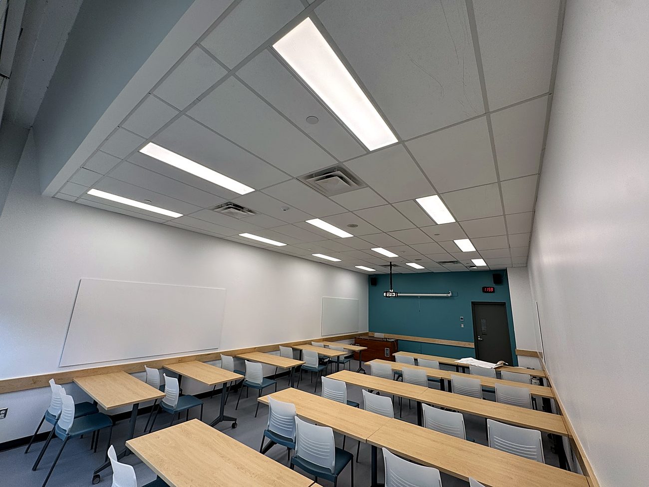 Finished classroom interior by HOY Construction